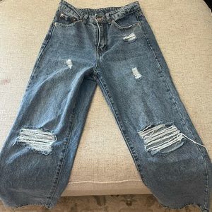 Blue denim jeans